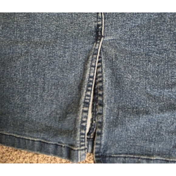 Lexi Jeans Denim Skirt Size 14 Straight Pencil Midi Blue Slit Classic Travel - Picture 4 of 8